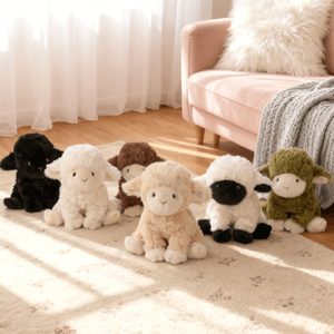 Peluche di Agnello Accovacciato Super Morbido Multicolore, Simpatico Animale di Peluche a Forma di Pecora per Bambini, Decorazione per Cameretta, Regali e Vendita all'Ingrosso - Product Image 2