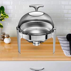 Réchaud alimentaire rond Db 6L en acier inoxydable avec couvercle en verre pour maintien au chaud - Product Image 4