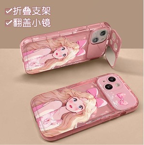 Dessin animé fille impression caméra miroir support main <span class=keywords><strong>corde</strong></span> TPU housse de téléphone portable pour <span class=keywords><strong>Iphone</strong></span> 17 X Xr XS <span class=keywords><strong>11</strong></span> 12 13 14 15 16 Pro Max - Product Image 4