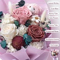 Buket bunga abadi selamanya warna ungu buket awet mawar awet kotak hadiah ulang tahun Hari Ibu