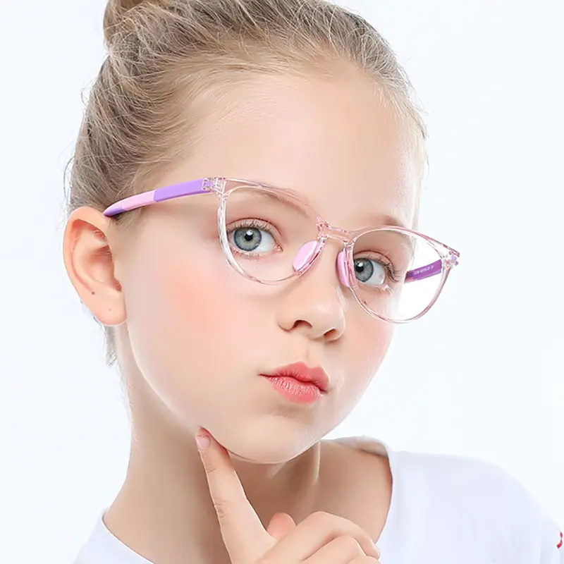 Çocuk dikdörtgen tr90 silikon çocuklar optik çerçeve çocuklar mavi ışık engelleme esneklik gözlük