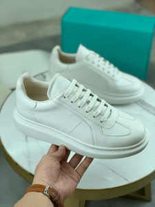 Alexander Fashionable and trendy white glossy cowhide upper Mc minimalist style thick sole height increasing sports shoes Queen - Product Image 4