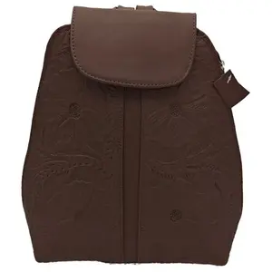 Mochila de Viaje Fana Valentina Chocolate Chiseled de Cuero Vacuno, 5 L, Correa Ajustable, Cierre de Cremallera, Unisex para Adultos - Product Image 4