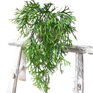 Plante artificielle de mur en forme de fougère, tissu vert foncé, 10 cm, pour décoration intérieure et accessoires de mariage - Product Image 5