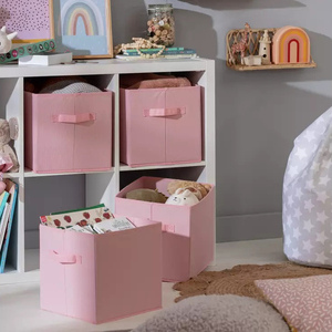 Boîte carrée de collecte de jeans en <span class=keywords><strong>toile</strong></span> boîte de rangement pour l'organisation de la maison poubelle seau boîte de rangement pliable pour enfants bébé panier de rangement en tissu - Product Image 4