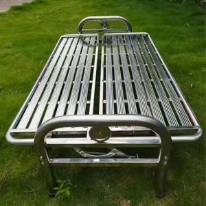 أريكة عامة شديدة التحمل 2 في 1 قابلة للطي سرير غير قابل للصدأ مع توفير مساحة للحديقة الخارجية كرسي غير قابل للصدأ - Product Image 3