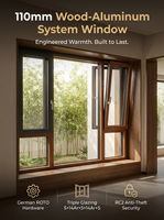 Ventana de Madera Revestida de Aluminio, Roble, Cerezo y Alerce, Acabado Ecológico a Base de Agua, Pantalla Transparente, Triple Acristalamiento para Nuevas Construcciones