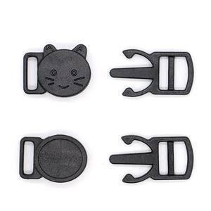 Haustier halsband Zubehör kleine Pom recycelte Kunststoff clip Katzenkopf 10mm bunte Katzen halsband verstellbare Sicherheits-Abreiß schnalle - Product Image 4