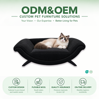 Canapé-lit pour animaux de compagnie en velours brossé, lit pour chien et chat, en bois contreplaqué MDF, rembourrage en mousse, universel pour chat et chien, vente en gros