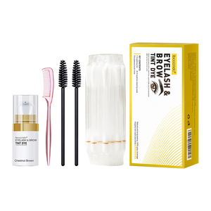 Kit de <span class=keywords><strong>tinte</strong></span> de cejas semipermanente resistente al agua de larga duración, paleta de mezcla, <span class=keywords><strong>tinte</strong></span> de pestañas marrón <span class=keywords><strong>oscuro</strong></span>, crema de <span class=keywords><strong>tinte</strong></span> de cejas vegana - Product Image 1