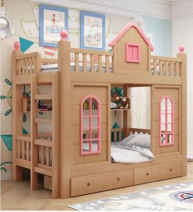 Lit <span class=keywords><strong>Château</strong></span> en Bois pour Enfants Style Moderne Lit Superposé Multifonctionnel en Bois Massif - Product Image 4