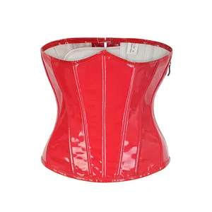 Europe And The United States New Court Waist Corset Bright Leather Strap Shapewear Blouse Stage Costume Corset