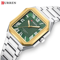 Montre à quartz classique pour homme CURREN 8482, design carré vintage, cadran avec chiffres romains, style business, aiguilles luminescentes