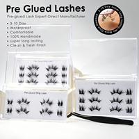 Cils pré-encollés prêts à l'emploi, bande légère, faux cils extensibles, logo personnalisé, fourniture OEM Europe, Royaume-Uni, France, Italie