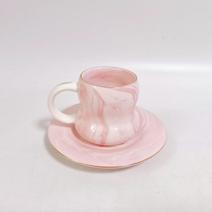 European Light Luxury Ceramic Coffee <b>Cup</b> and Saucer Gift Box Gold Marble Gourd <b>Cup</b> Mini <b>Cup</b> <b>Set</b> - Product Image 6
