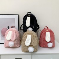 Sac à dos en peluche douce YHY avec oreilles de lapin à double poignée, idéal comme cadeau d'anniversaire