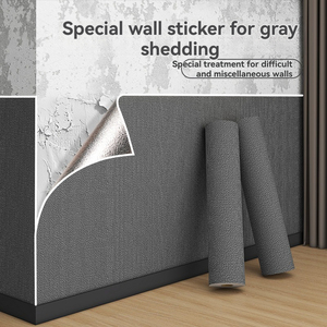 Papel pintado de tela de lino autoadhesivo para sala de estar, comedor, dormitorio, falda de <span class=keywords><strong>pared</strong></span> de <span class=keywords><strong>vinilo</strong></span> impermeable - Product Image 2