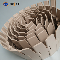 Chaîne modulaire latérale flexible à lamelles plates en plastique acétal POM LF 821-K1200 pour convoyeur de table, pour ligne de mise en conserve, à fonctionnement stable