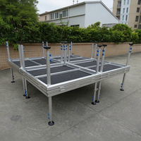 Scène modulaire portable en aluminium avec pieds insérables, plateforme antidérapante robuste pour mariages, concerts et événements