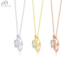 Collier en or massif 18 carats avec un petit diamant naturel, design géométrique simple et élégant, bijoux fins, vente chaude - Product Image 4