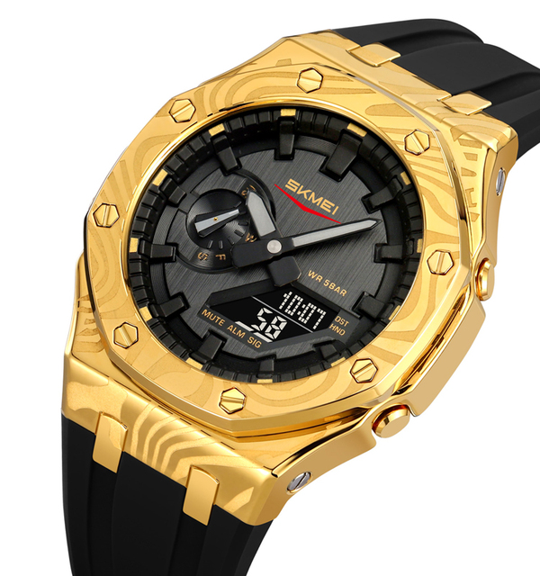 OEM ODM Customize Logo Men's Luxury Analog-Digital Sports Watch 50M Waterproof Wrist Reloj Silicone Fashionable Wholesale Watch