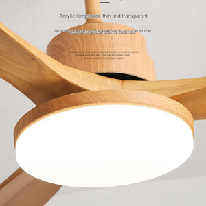 Popular European style modern minimalist bedroom dimming remote control <b>indoor</b> LED 220V wooden ceiling fan - Product Image 2