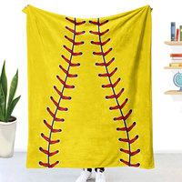 Couverture polaire douce en gros, motif baseball unique, pour voyage, bureau, canapé