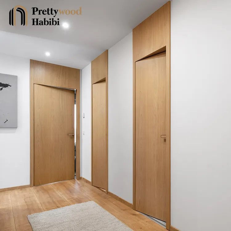 Wood Fireproof Hotel Doors Prettywood Certificated Fire Rated Modern Simple Designs Interior Solid Bedroom Waterproof Swing