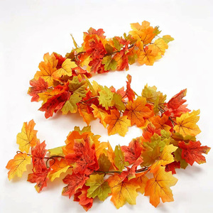 Guirlande de feuilles artificielles d'érable pour décoration murale d'automne, 12 pieds, décoration de maison pour Thanksgiving - Product Image 1