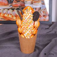 Faux oeuf HK crème glacée donut fruit avec gaufre affichage de nourriture artificielle décoration de la maison support personnalisé