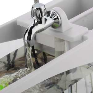 Acryl Desktop <span class=keywords><strong>Aquarium</strong></span> Mini <span class=keywords><strong>Aquarium</strong></span> mit fließendem Wasser Lcd Zeituhr Alarm Bunte LED Lampe Licht Kalender hält für zu Hause - Product Image 6