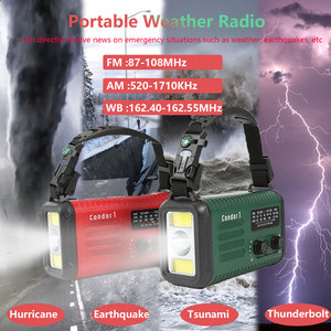 2024 nouveau modèle solaire manivelle d'urgence NOAA <span class=keywords><strong>Radio</strong></span> Portable FM/AM WB avec lampe de poche LED 20000mAH batterie externe lampe de lecture - Product Image 3