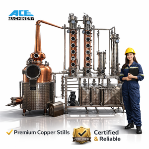 CE Approved 200L Double Kettle Brandy Rum Spirit Distill Machine Alcohol Still Distiller Copper Pot Distillery Equipment - Product Image 5