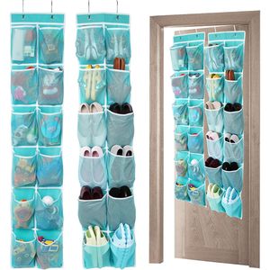 Over The Door <b>Shoe</b> Organizer 12 Pockets Turquoise Hanging Storage For <b>Shoes</b> Behind Door Wall Mount <b>Hook</b> Type - Product Image 1