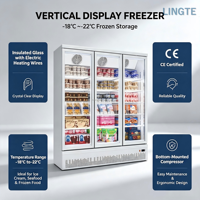 Congélateur vertical commercial avec porte vitrée pour supermarché
