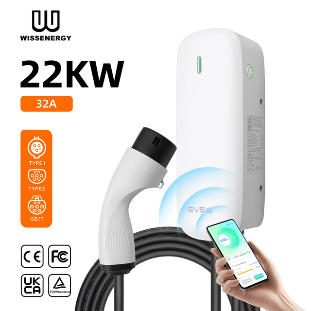 22KW 32A WiFi Controlled EV Charger Smart App for Home Charging