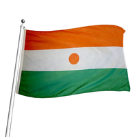 Drapeau du Niger suspendu personnalisé avec logo, taille 3*5FT, toutes tailles disponibles, drapeaux nigériens orange, blancs et verts
