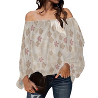 Hauts pour femmes à la mode de haute qualité Blouses en mousseline de soie Conception hawaïenne Slim Jolies Blouses Motif personnalisé Blouses en mousseline de soie