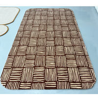 Tapis en acrylique marron pour salon, prix de gros, tapis de chambre à coucher à motifs linéaires
