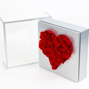 กล่องอะคริลิครูปหัวใจที่เก็บรักษาไว้ใหม่จัดดอกไม้ของขวัญที่เก็บรักษาไว้กุหลาบสำหรับวันวาเลนไทน์ - Product Image 1