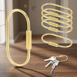 Brass Carabiner <b>Keychain</b> Durable Metal Key Organizer Clip for Backpack Belt Loop Camping Business Gifts and Daily Use - Product Image 2