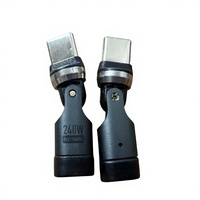 Adaptateur Type-C mâle vers femelle rotatif à 540 degrés, charge rapide PD 240W pour téléphones de jeu et ordinateurs portables