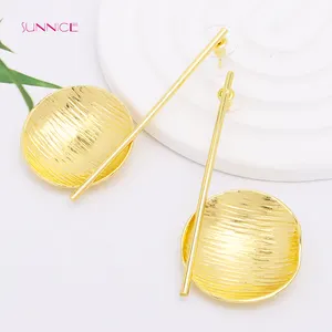 Sunnice set perhiasan emas dubai mewah 18k set perhiasan pernikahan wanita lapisan emas grosir aksesoris Anting untuk wanita