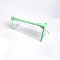 Trousse à crayons transparente triangulaire en PVC légère et imperméable pour enfants, idéale pour l'école, vente en gros d'usine