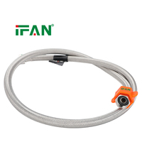 Tuyau d'eau haute pression tressé en acier inoxydable moderne IFAN 3/8" 1/2" 3/4" pour cuisines et toilettes