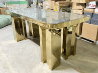 Nouveautés : Tables de Mariage Dorées pour Couples, Meubles d'Hôtel avec Pieds Spéciaux, Miroir en Verre Personnalisé, Luxe, MOQ