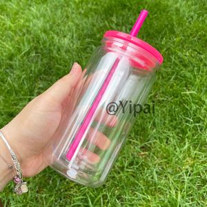 Paquete de 25 Latas de Cerveza de Plástico con Doble Pared, 12oz por Dentro y 16oz por Fuera, con Purpurina y Efecto Globo de Nieve, Libres de BPA, con Logotipo Personalizado, para Envolturas UV DTF - Product Image 2