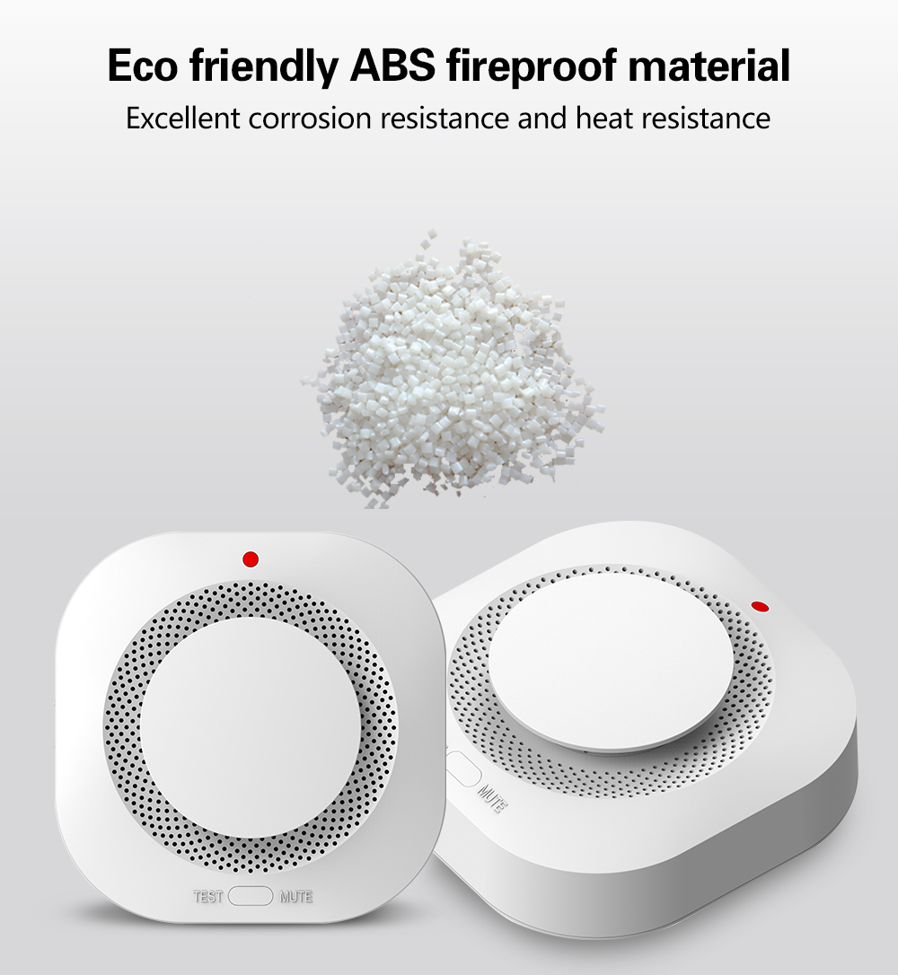 WiFi smart smoke fire detection sensor security alarm system Tuya APP remote control wireless fire alarm sensor