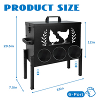 Mangeoire automatique pour poulets JH-Mech, vente chaude, avec couvercle verrouillable et pieds, mangeoire automatique en métal noir pour poulets
