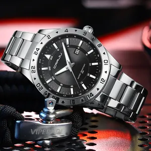 CRRJU 2023 Newest Brand Luxury 316L Stainless Steel Wrist Japan Movement Luminous Quartz Watch For Men